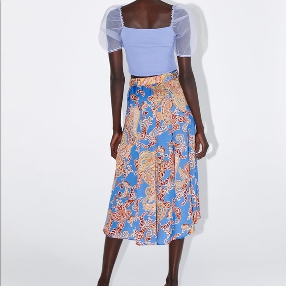 ZARA Tied Print Skirt - Picture 4 of 6